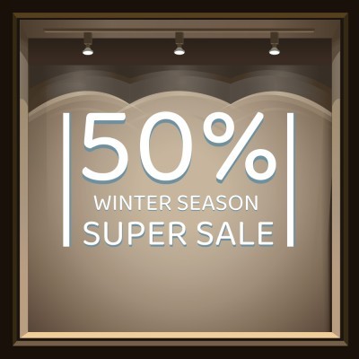 Super Sale, Εκπτωτικά, Αυτοκόλλητα βιτρίνας, 110 x 77 εκ.